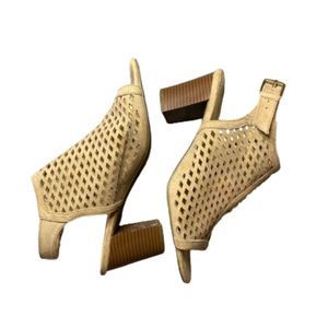 Liz Claiborne 'Gemma' Cut-Out Wedge Sandals - Tan, Size 9.5W